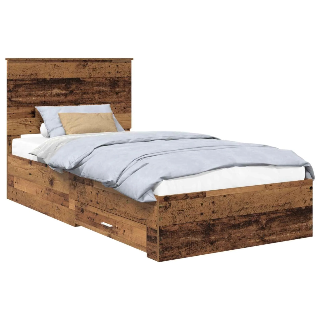 Struttura del letto con testiera Legno vecchio 100 x 200 cm 3411348