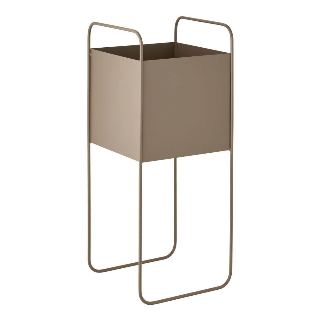 Vaso per Piante HN17, Marrone, Metallo, 22,5x22,5x54 cm