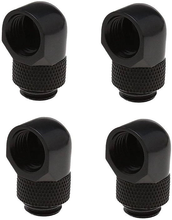 Flessibile 90° - G1/4 Flessibile - Lame di Ottone Verniciate - 4 Pezzi - Rotabile 360° - Duraturo e Resistente all'Ossidazione - Connessione Elastica