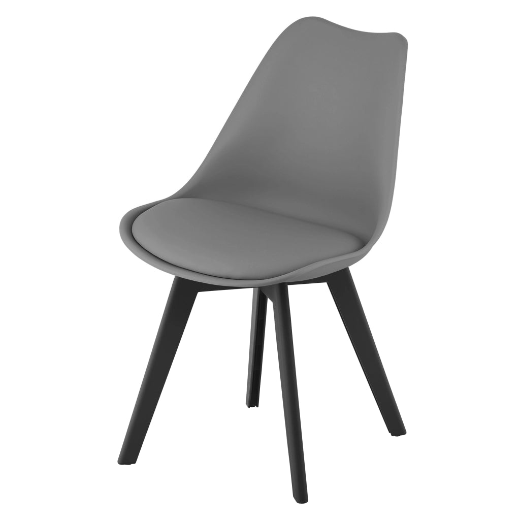 Sedia VALORA RIXK - Grafite con gambe nere x4