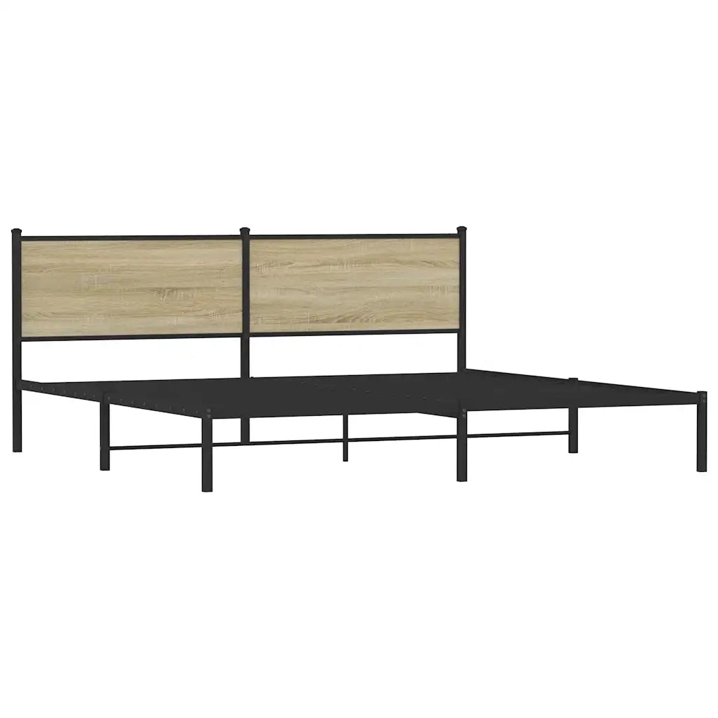 Giroletto senza Materaso in Metallo Rovere Sonoma 193x203 cm