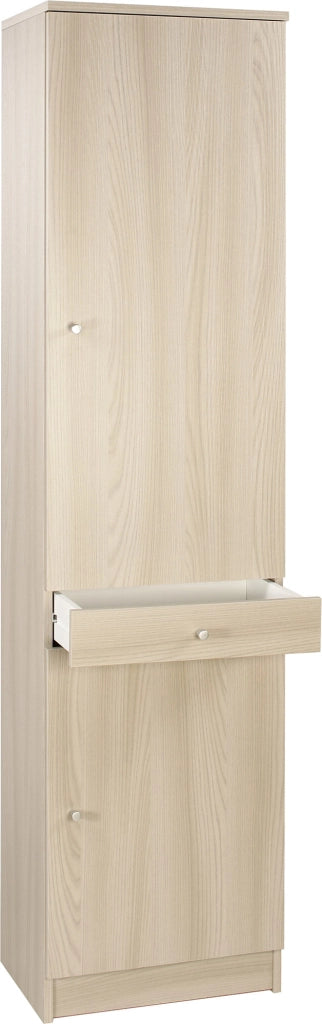 Armadio 2 Ante 1 Cassetto 46x183x34 cm Olmo Chiaro