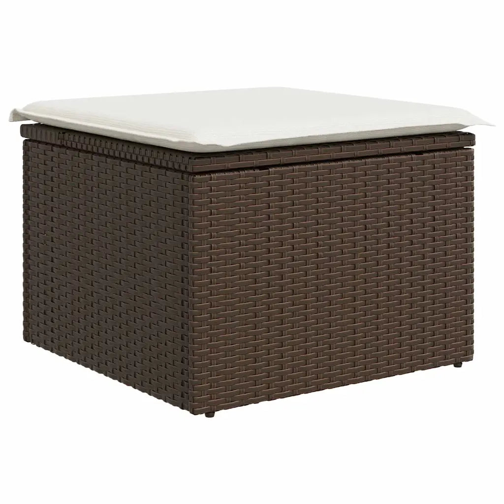 Set Divano da Giardino 9 pcs Marrone e Crema polyrattan 3349234