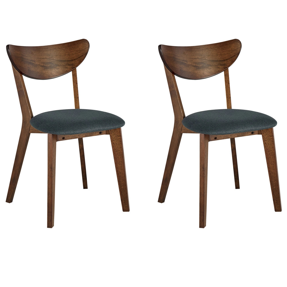Set di 2 sedie da pranzo in legno scuro con decorativo design moderno e tradizionale