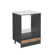 Mobile per forno da incasso R-Line Rovere dorato/Antracite 60 cm J-Shape PL Marmo Vicco