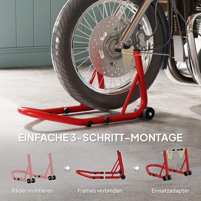 SUPPORTO MOTO in acciaio rosso, 544 kg, 35 x 38 x 64 cm