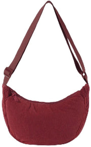 Borsa da braccio in corduroy - Forma lunare - Cinturino regolabile - Donna 

Modello: 
Specifica: