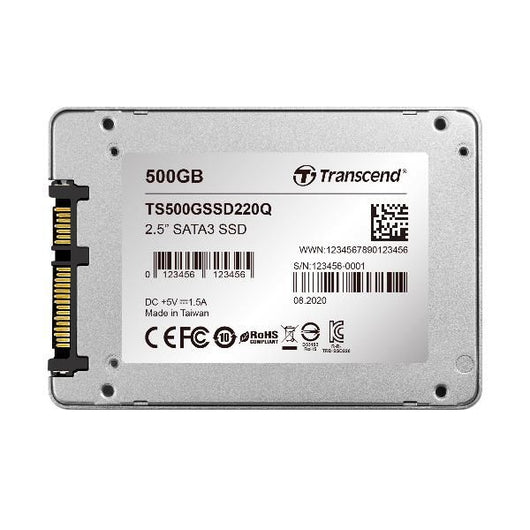 Ts500gssd220q  capacit�:500 gb interfaccia:sata iii formato:2,5  velocit� scrittura:500 mb/s velocit� lettura:550 mb/s - TS500GSSD220Q