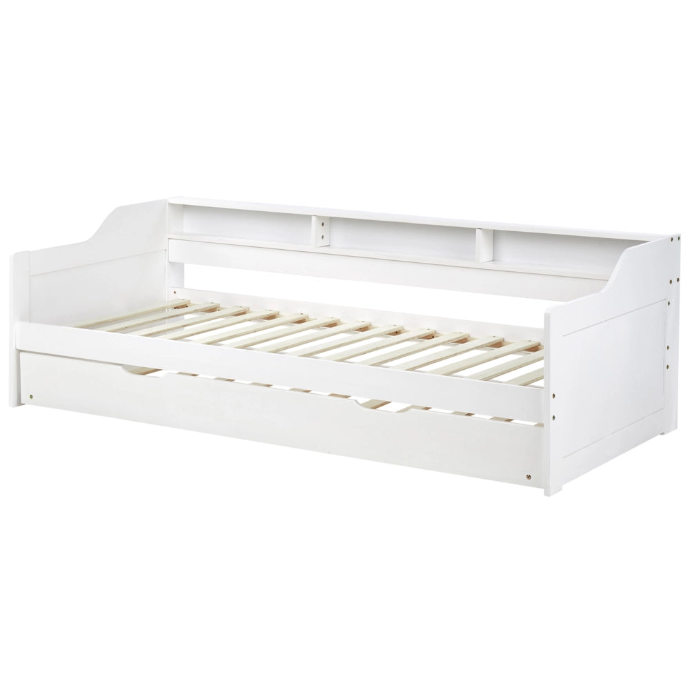 Letto a scomparsa in pino bianco con struttura in velluto UE misura singola 90 x 200 cm Telaio a doghe Extra Telaio a scomparsa