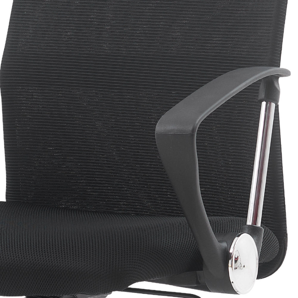 Sedia Direzionale da Ufficio 66x50x112/123 cm Ergonomica in Rete Mesh Nera