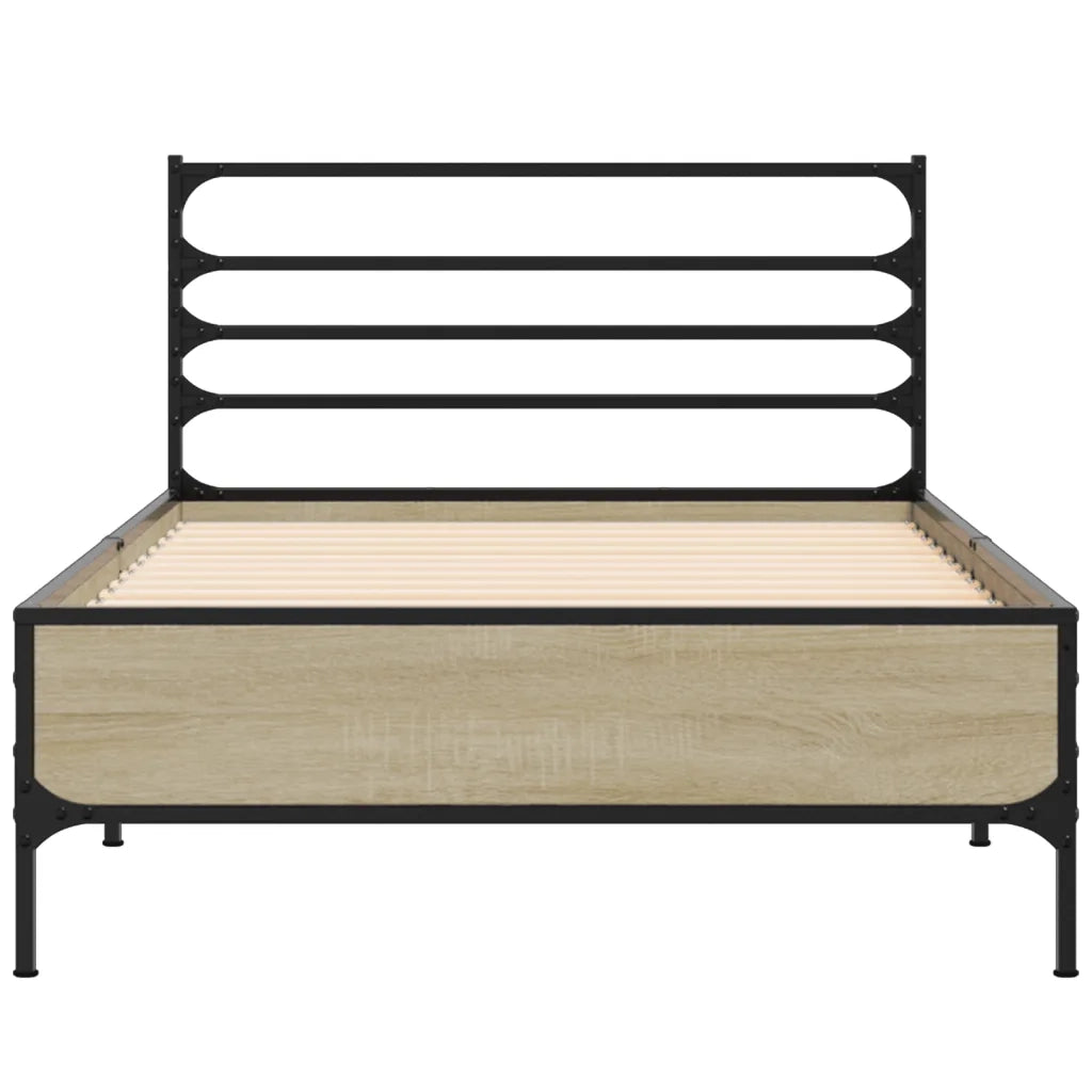 Giroletto Rovere Sonoma 90x190cm in Legno Multistrato e Metallo 845628