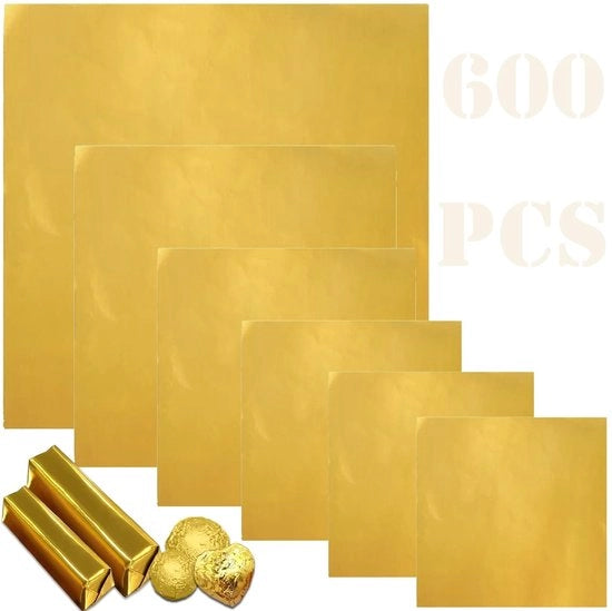 Pacchetti di confezionamento per dolci 600 pezzi - Confezioni per caramelle - Rivestimenti - Cioccolato - Folie di alluminio - Opzioni di dimensioni variabili