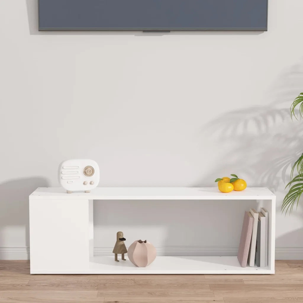 Mobile Porta TV-Mobile per TV-Credenza TV Bianco 100x24x32 cm in Legno Multistrato