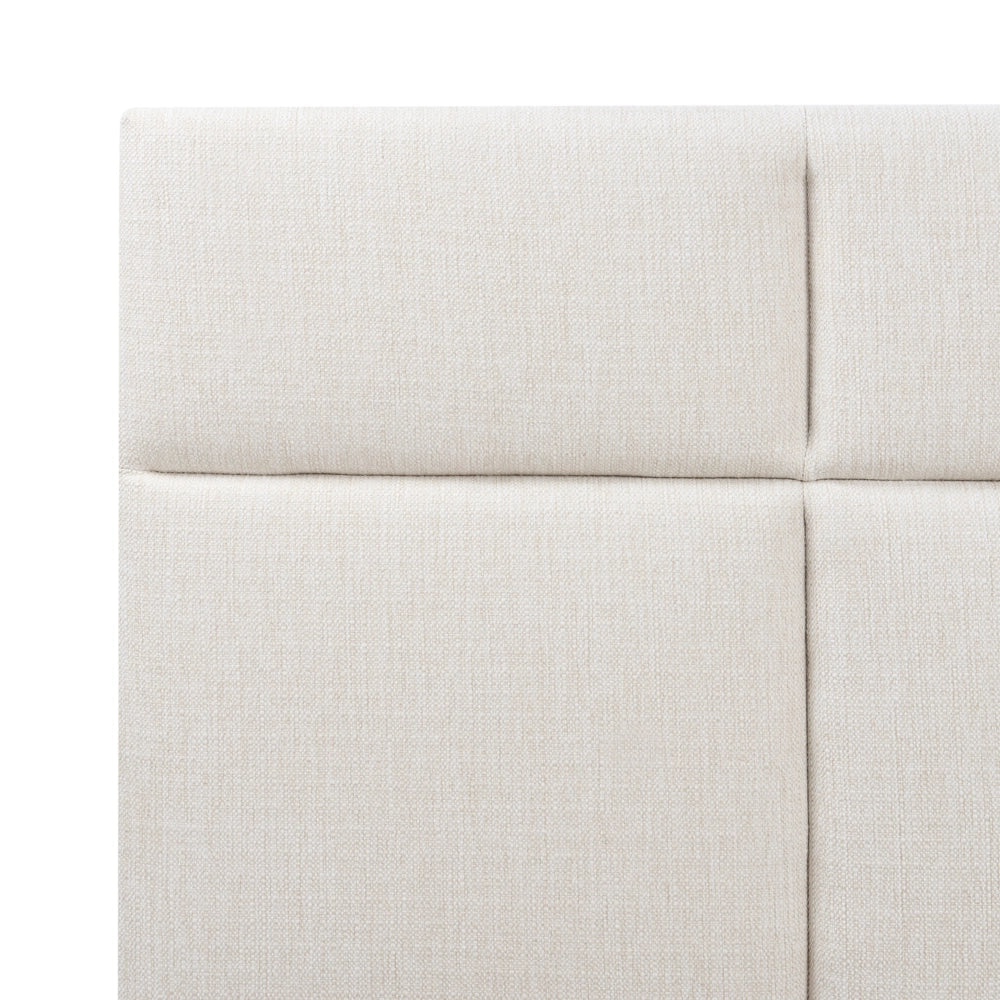 Letto ottomano Bianco Sporco Poliestere Rivestito 160 x 200 cm con Storage e Testata Mobili da Camera da Letto