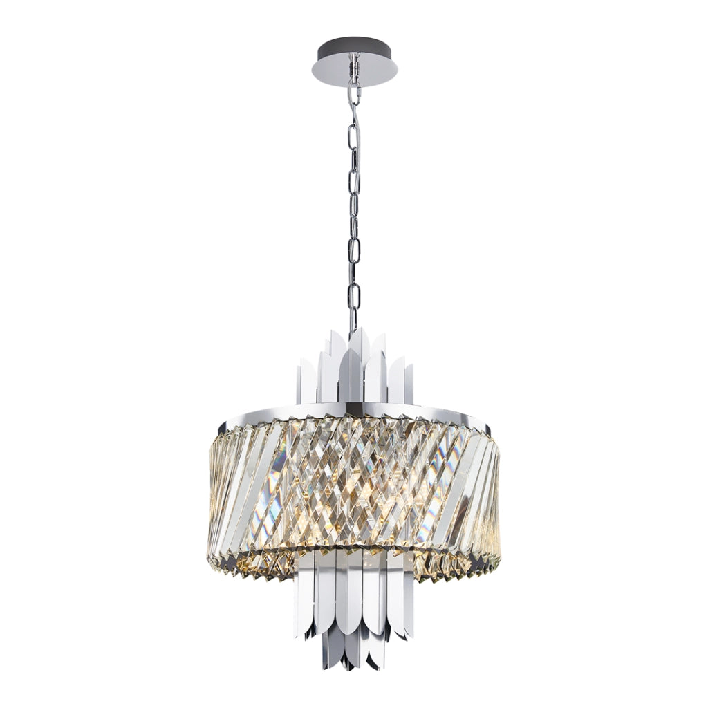 Lampadario cristallo glamour cromo Margot 6xE14 Milagro