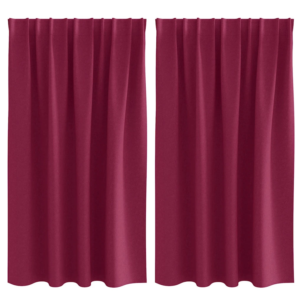 Tende Blackout con Anelli 2 pcs Rosso Vino 140 x 140 cm 4107463