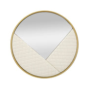 Specchio Bozzole, Specchiera, Articolo d'arredo a muro, Decorazione con specchio, 80x3 h80 cm, Bianco e Oro