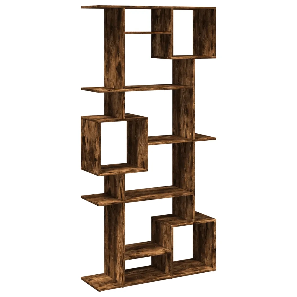 Libreria-Scaffale per Libri-Mobile di Stoccaggio Rovere Fumo 92x29x188 cm in Legno Multistrato