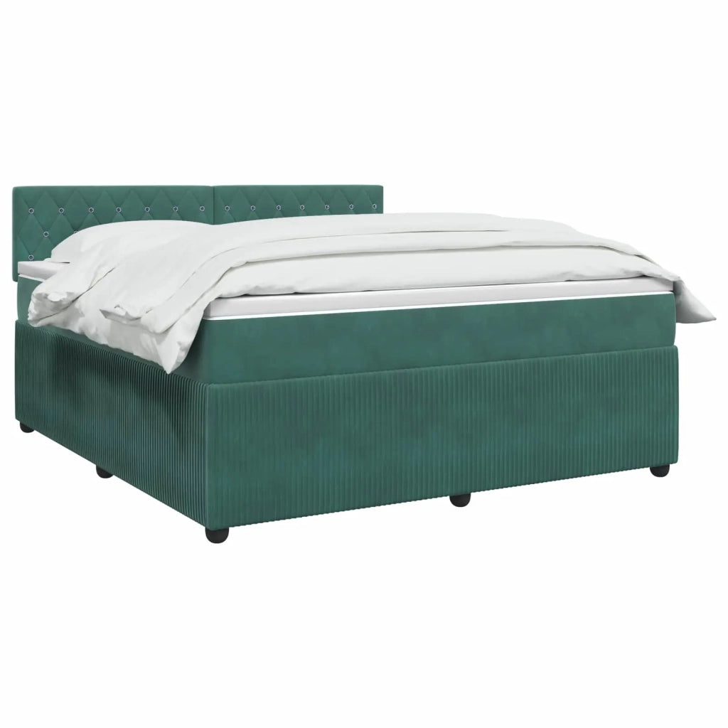 Letto box spring con materasso Verde Scuro 180 x 200 cm Velluto 3453188