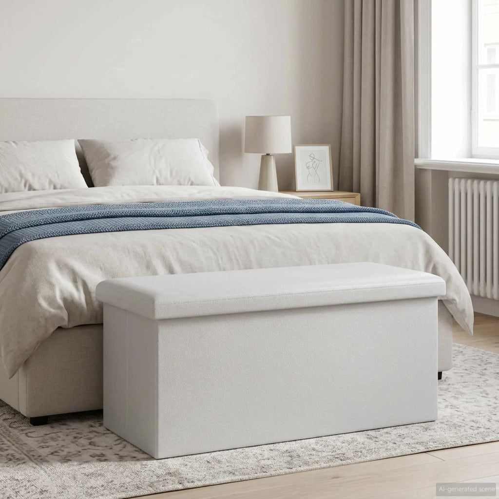 Panchina di stoccaggio pieghevole Bianco PVC 42045234