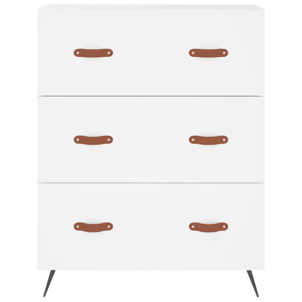 Cassettiera Bianca 69,5x34x90 cm in Legno Multistrato 827820