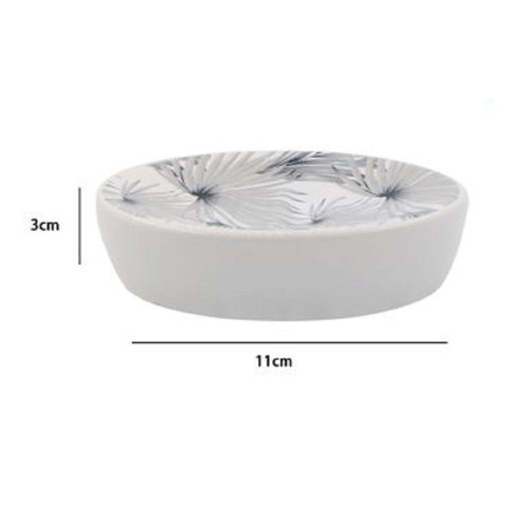 Trade Shop - Porta Sapone Saponetta Accessorio Arredo Bagno Stampa Tropicale 11 X 3 Cm 87065 -