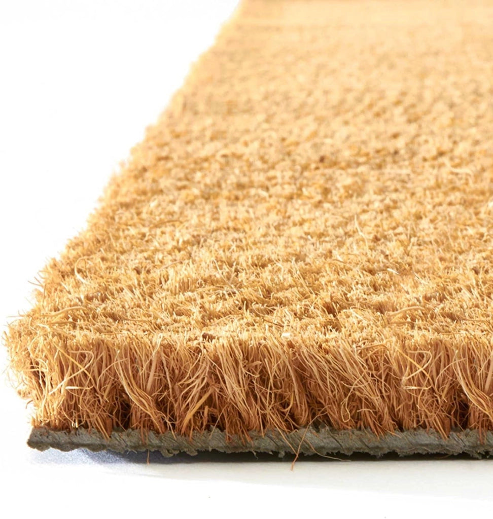 Zerbino Cocco Naturale 40x70 cm Retro Gomma Antiscivolo Tappeto Ingresso 100% Made In Italy