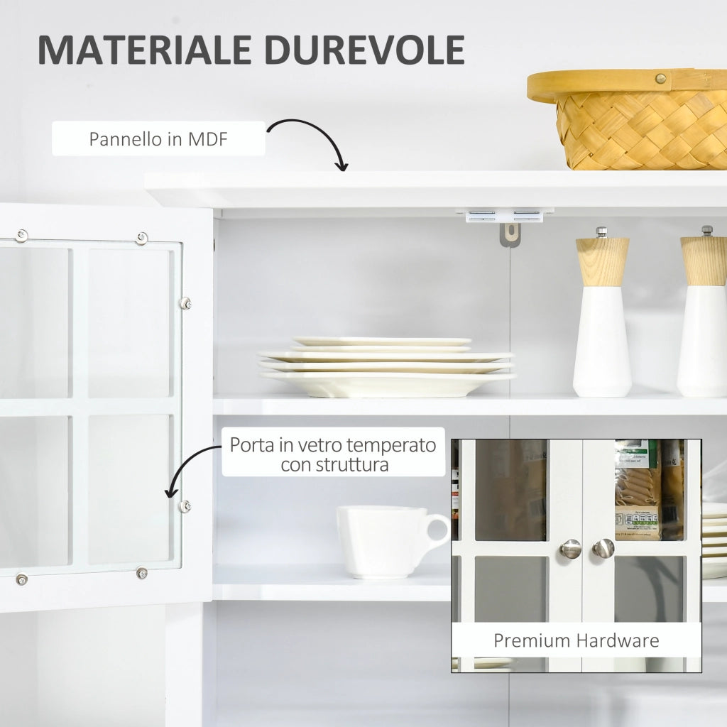 Armadio Dispensa ¨C zephmum ¨C Bianco, MDF, 68.6x40x164 cm