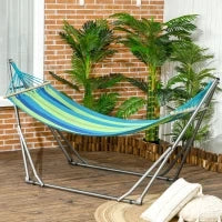 Supporto con Amaca Autoportante Pieghevole in Cotone e Acciaio, 270x100x94cm