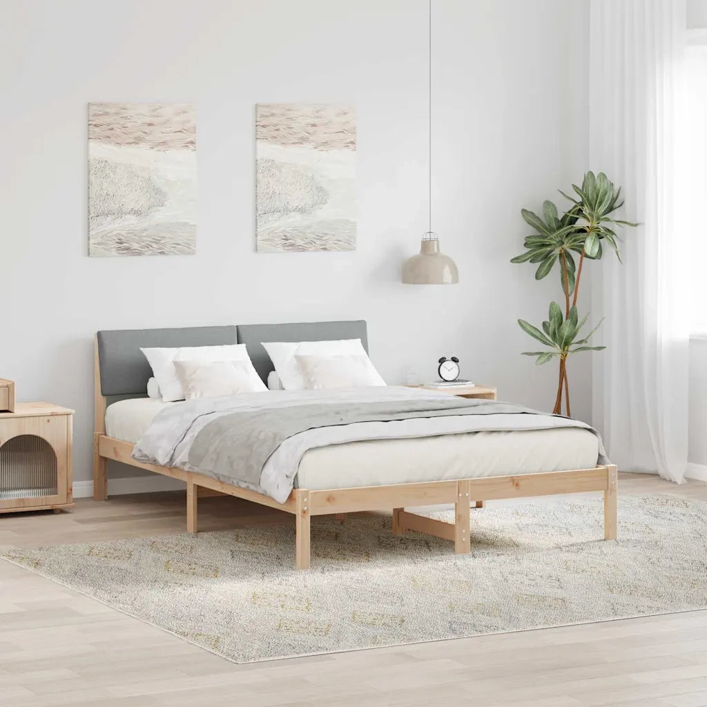 Struttura del Letto Marrone e grigio chiaro 135 x 190 cm 878549