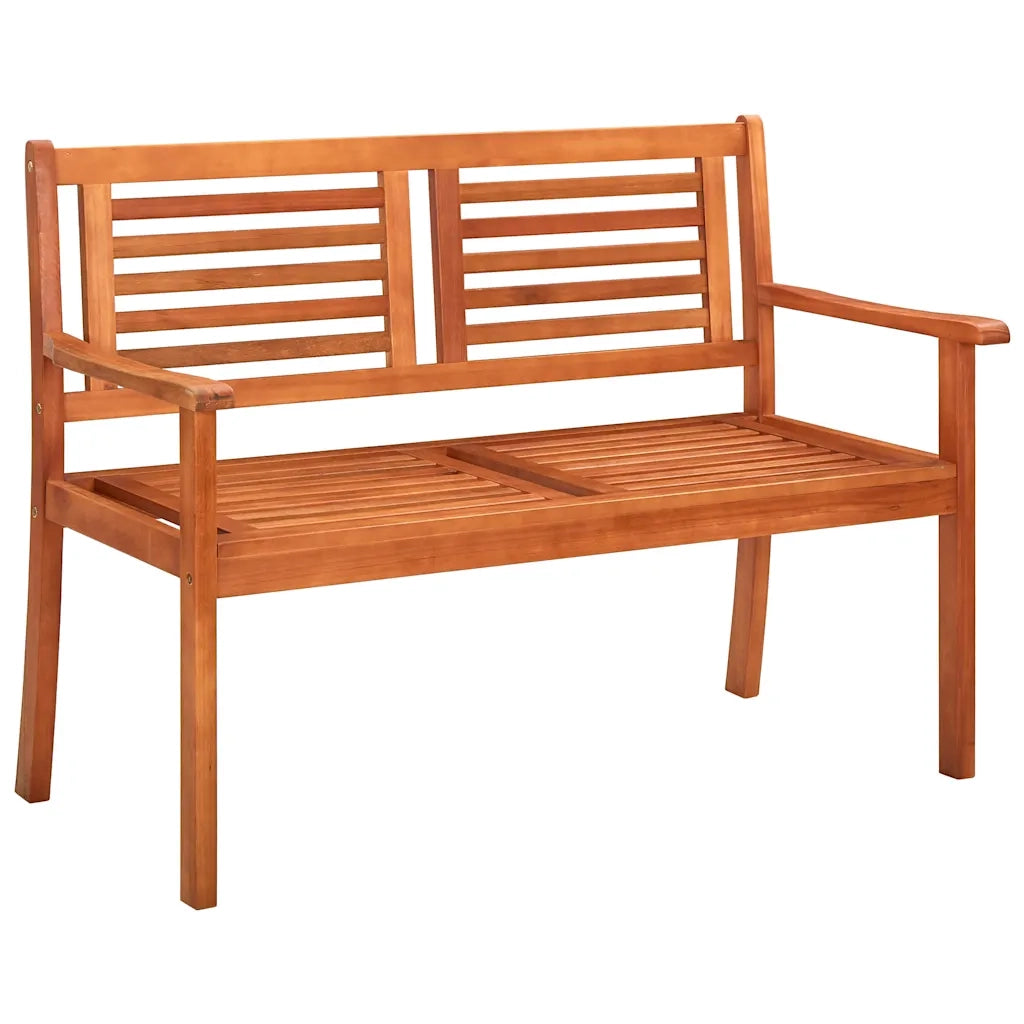 Panchina da Giardino 2 Posti e Cuscino 120cm Massello Eucalipto cod mxl 72308
