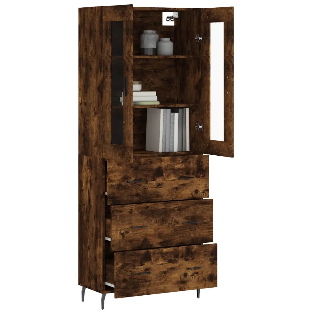 Credenza Rovere Fumo  69,5x34x180 cm in Legno Multistrato 3198422