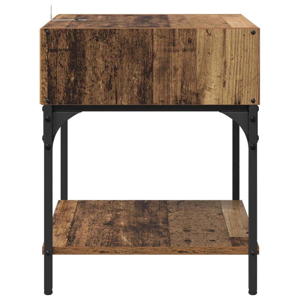 Comodino 2 pcs Legno vecchio 40 x 40 x 50 cm Legno multistrato 881813