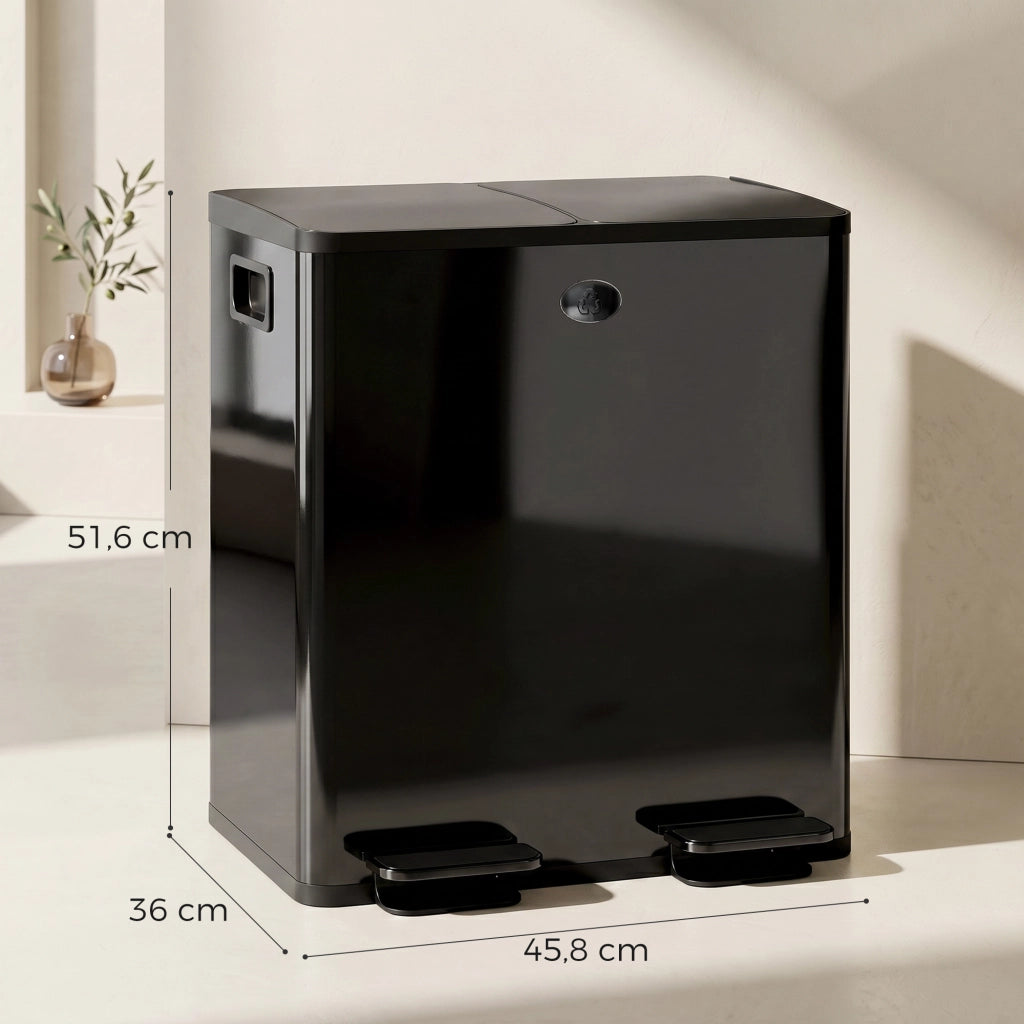 Doppelm¨¹lleimer Pedale ¨C zephmum ¨C Acciaio Inox Plastica 2x20L