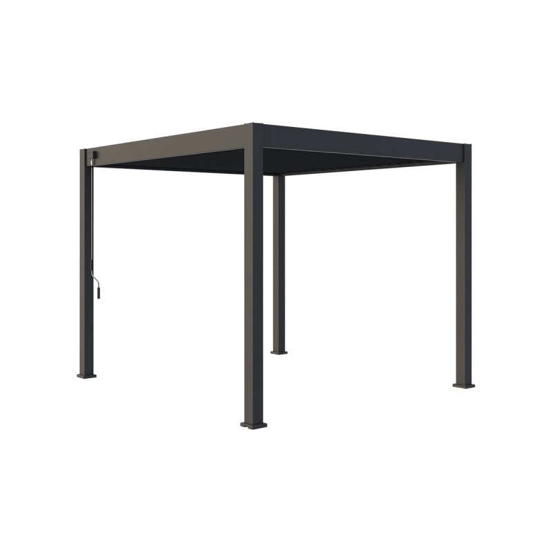 Pergola bioclimatica Ombréa autoportante VS 3x3M Antracite + 1 tenda
