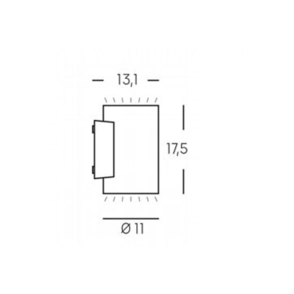 Applique Da Esterno Moderna Show Alluminio E Vetro Bianco Led 20W 3000K