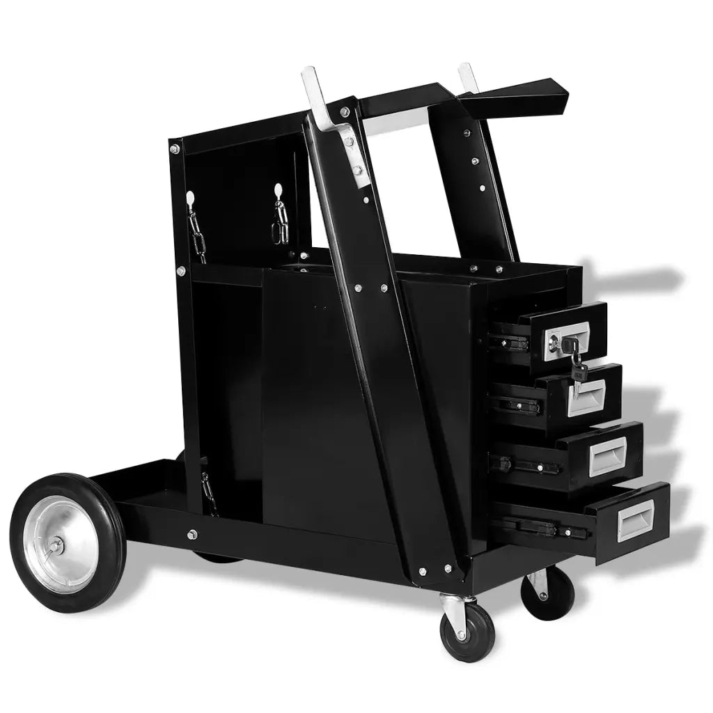 Carrello di Saldatura con 4 Cassetti Neri cod mxl 130351