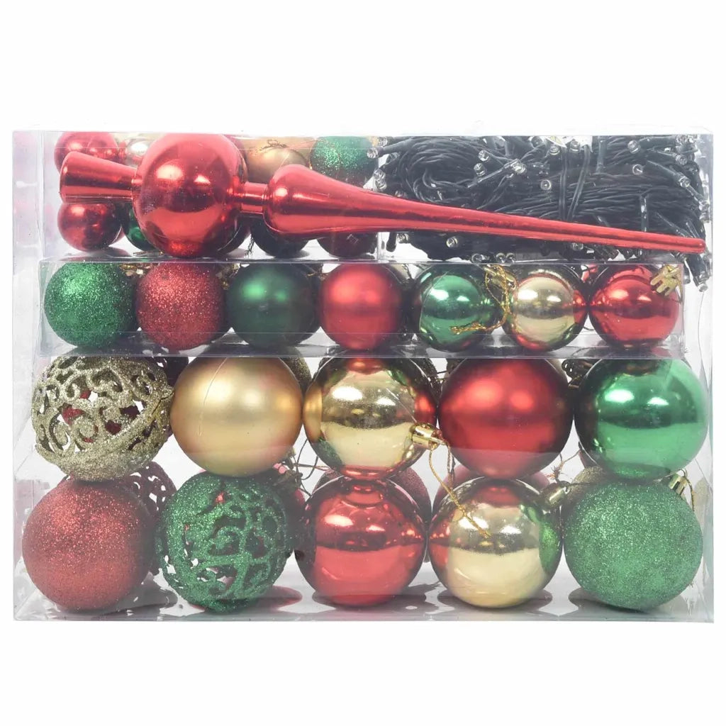 Set di Palle di Natale con 150 LED 61 pz Multicolore Plastica CFW4170566