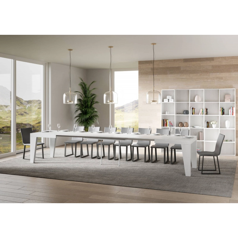 Tavolo allungabile 90x160/420 cm Naxy - Bianco Frassino