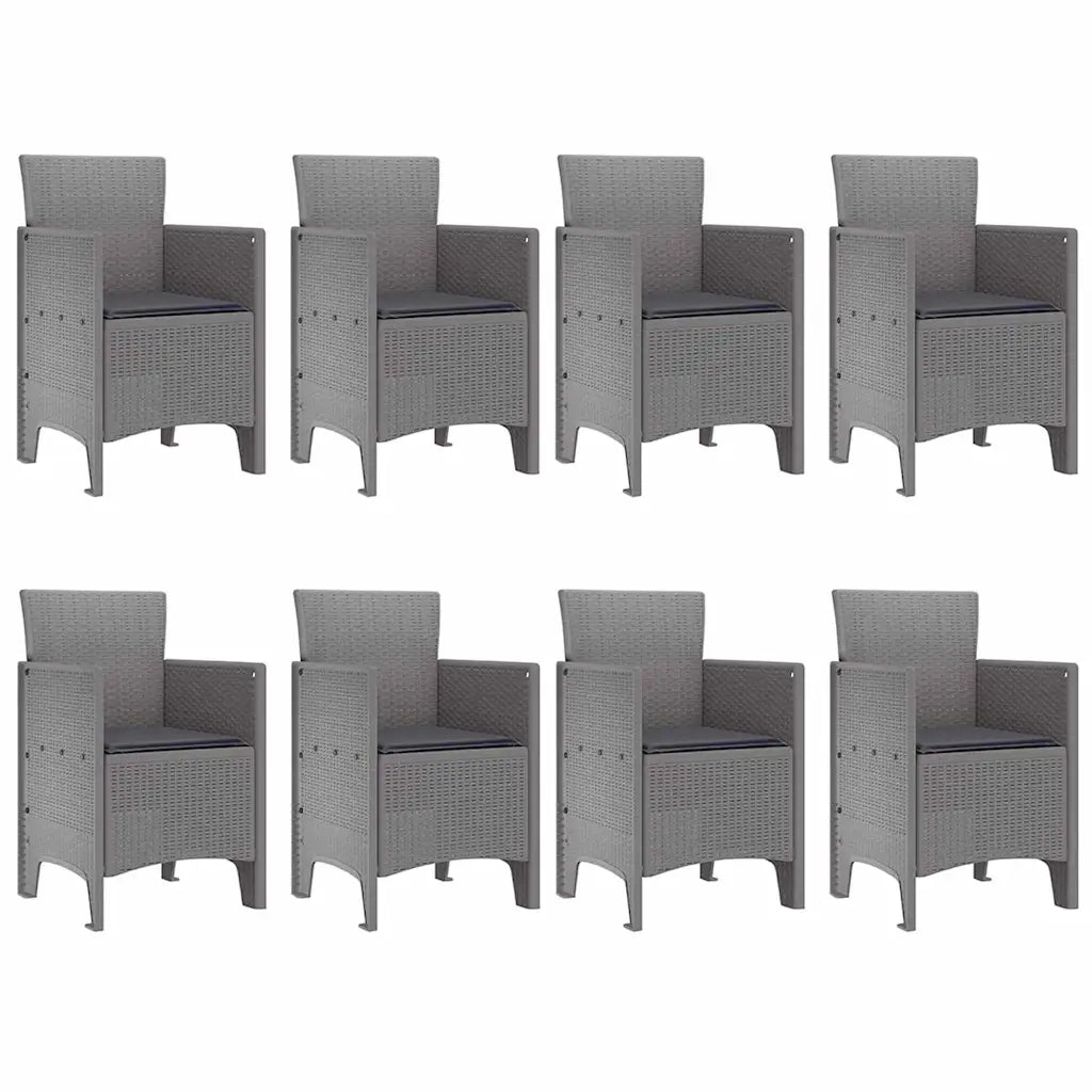 Set da Pranzo per Giardino 9 pcs Bianco Polipropilene