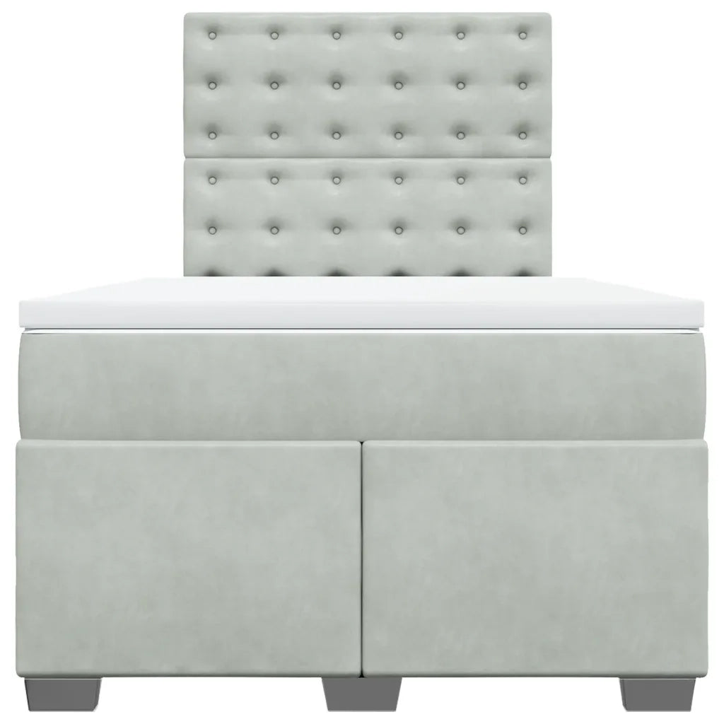 Giroletto a Molle con Materasso Grigio Chiaro 120x200cm Velluto 3290894