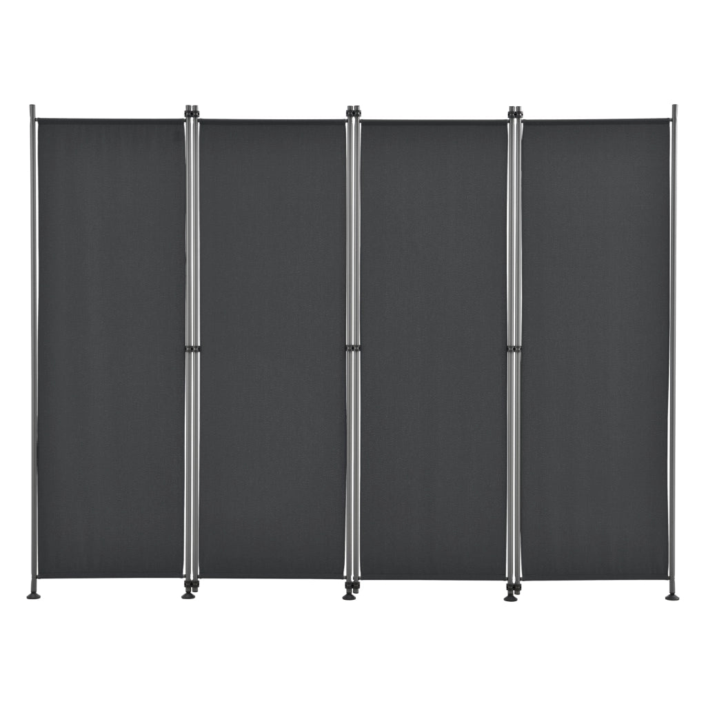 Paravento Modica a 4 Pannelli Parete Divisorio con Struttura Pieghevole (AxL) 170x215 cm - Nero pro.tec