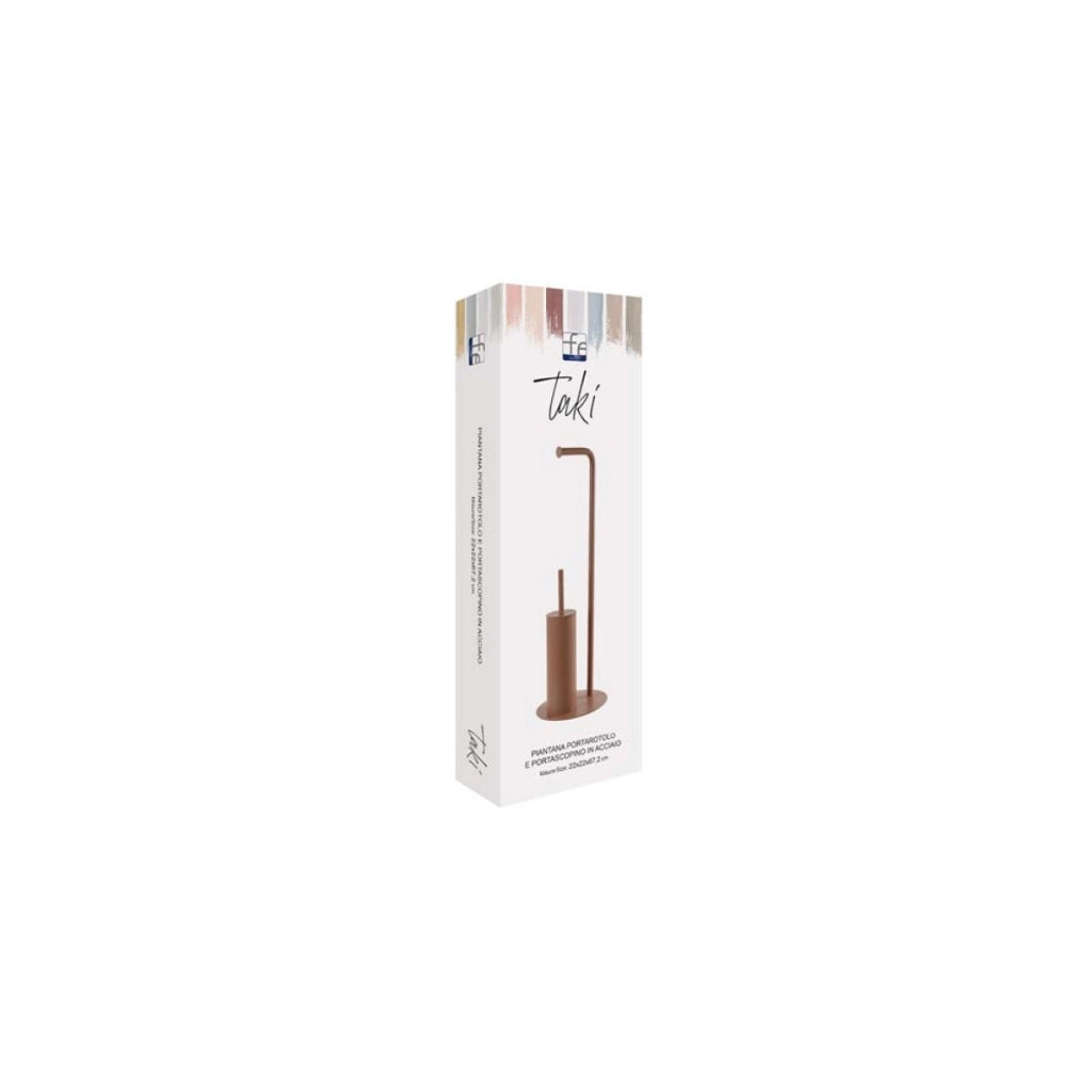 PIANTANA PORTAROTOLO E SCOPINO TAKI MOCHA MOUSSE