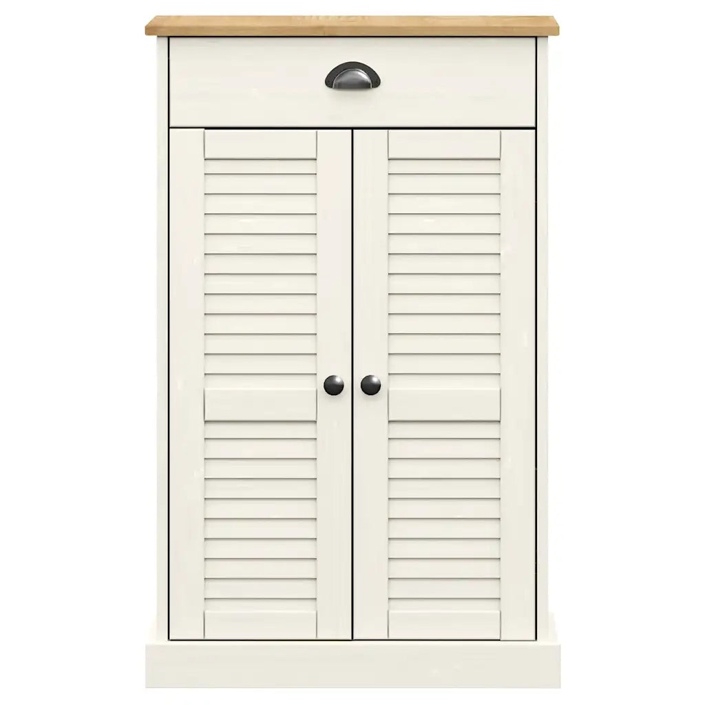 Scarpiera VIGO 60x35x96 cm in Legno Massello di Pino Bianco 353167