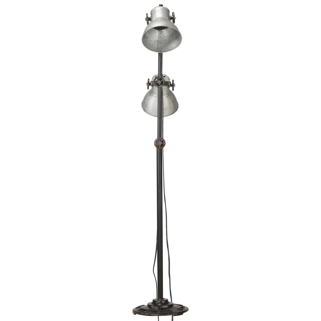 Lampada da Pavimento con 2 Paralumi Argento E27 in Ghisa CFW5499510