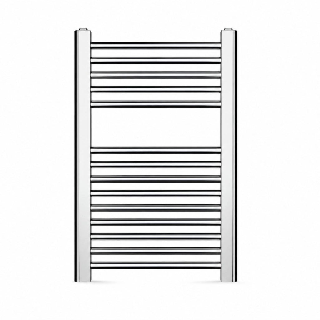 Termoarredo bagno cromato in acciaio per scaldasalviette a muro *** misure h680xl450xi400 14 tubi, pezzi 1