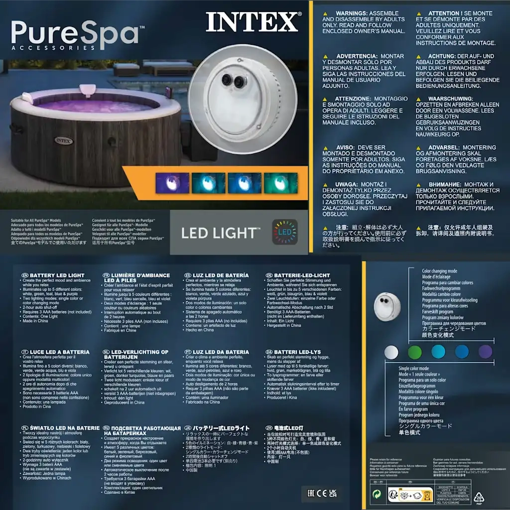 INTEX Luci a LED Multicolore per Bubble Spa 28503 91471