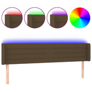 Testiera | Testata a LED Marrone Scuro 183x16x78/88 cm in Tessuto