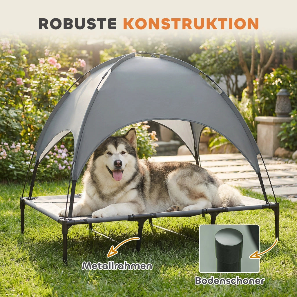 Cuccia per Cane con Baldacchino ¨C zephmum ¨C Grigio 122x92x108 cm
