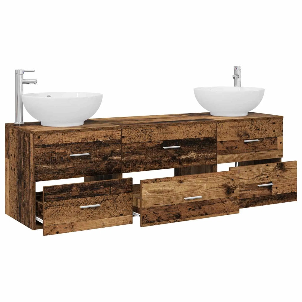 Set di mobili per il bagno 3 pz Legno antico 3405897